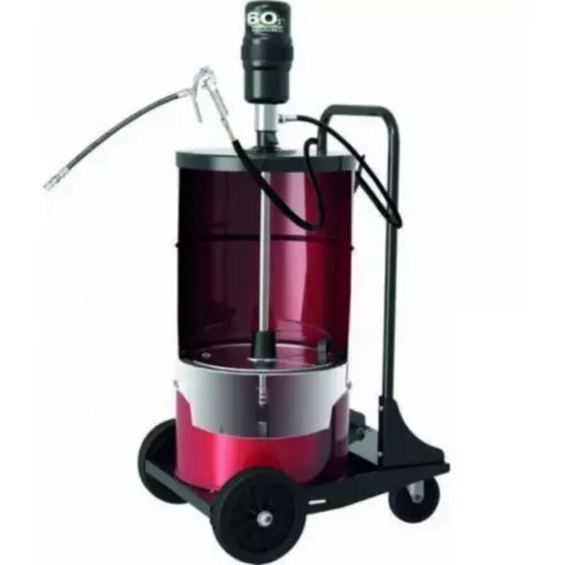 Piusi - Ensemble pneumatique graisse 50/60 kg avec pistolet tuyau et chariot 4 roues