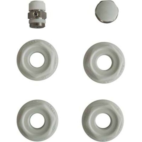 KIT MONTAGGIO RADIATORE - 4 RIDUZIONI + TAPPO + VALVOLA SFIATO - 1 pezzo