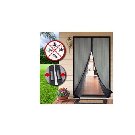 Kit mosquitera puerta negra con iman 100x210cm epid