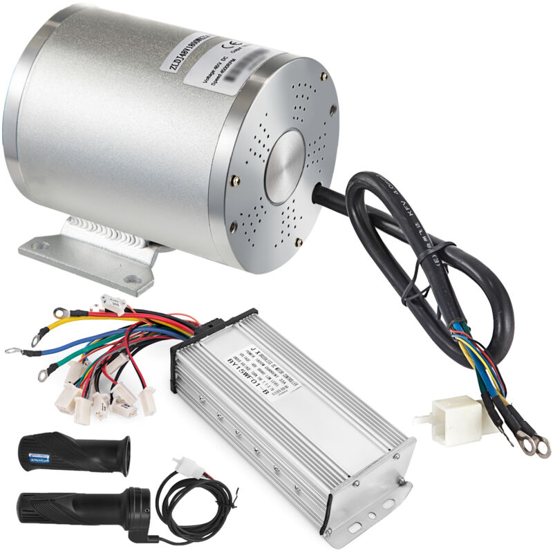Mophorn - Kit moteur à courant continu sans balais 1800 w 48 v, moteur à grande vitesse avec contrôleur de vitesse 32 a et poignée d'accélérateur,
