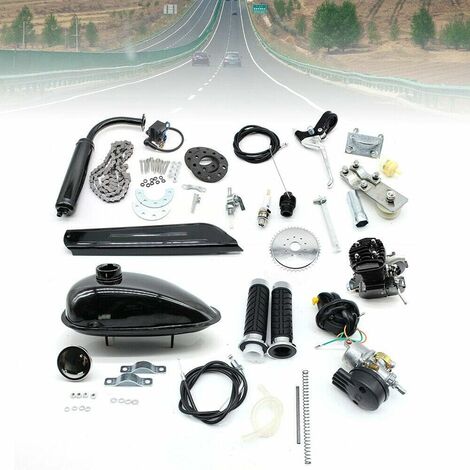 Kit moteur de bicyclette à deux temps, kit de conversion électrique 80cc, moteur à essence, kit moteur auxiliaire à essence pour bicyclette, convient à la plupart des bicyclettes électriques