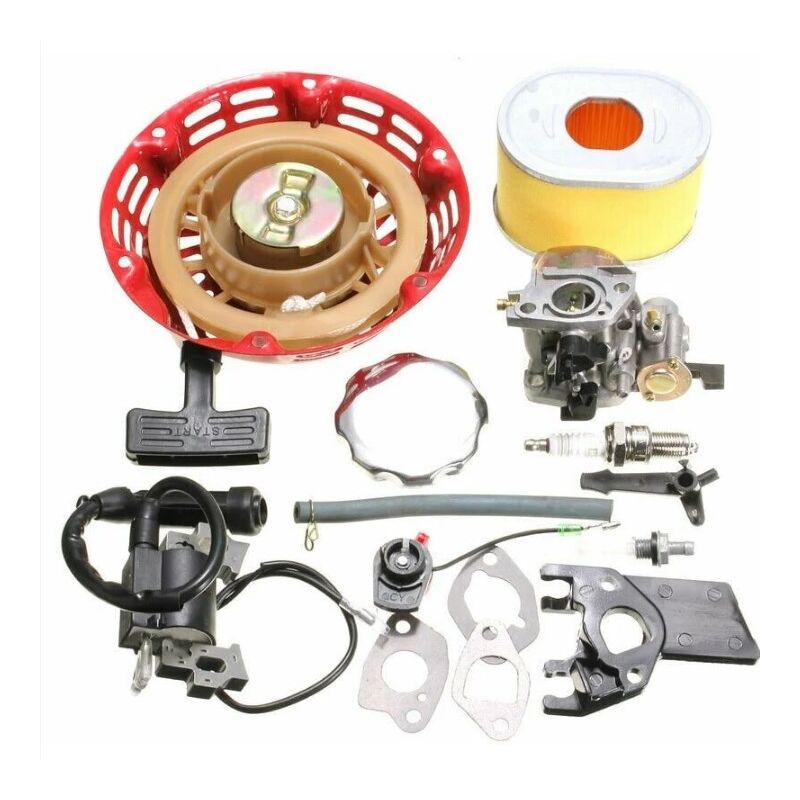 Shining House - Kit Moteur pour Honda GX160 GX200 5.5HP - Carburateur, Recoil, Bobine d'Allumage, Bougie d'Allumage, Filtre à Air