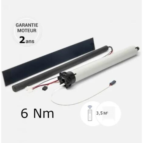 Kit Moteur solaire 6 NM de volet roulant pour tablier de 3,5 M² maximum (axe ZF 54 MM)