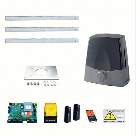 Kit Motore 1000kg Scorrevole Automatico Con 3 Mt Cremagliera Ferro 230v Kv10