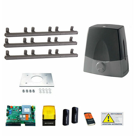 Kit Motore 1000kg Scorrevole Automatico Con 3 Mt Cremagliera Nylon 230v Kv10