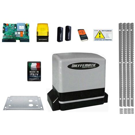 Kit Motore 900kg Scorrevole Automatico Con 4 Mt Cremagliera Ferro 230v Kv9