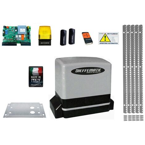 Kit Motore 900kg Scorrevole Automatico Con 5 Mt Cremagliera Ferro 230v Kv9