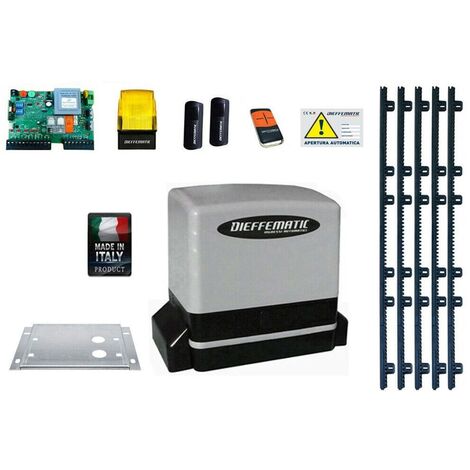 Kit Motore 900kg Scorrevole Automatico Con 5 Mt Cremagliera Nylon 230v Kv9