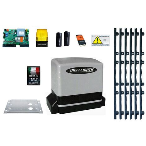 Kit Motore 900kg Scorrevole Automatico Con 6 Mt Cremagliera Nylon 230v Kv9