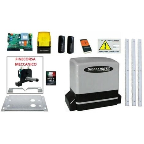 Kit Motore Automazione Cancello Scorrevole Automatico 3 Mt Cremagliera Zincata