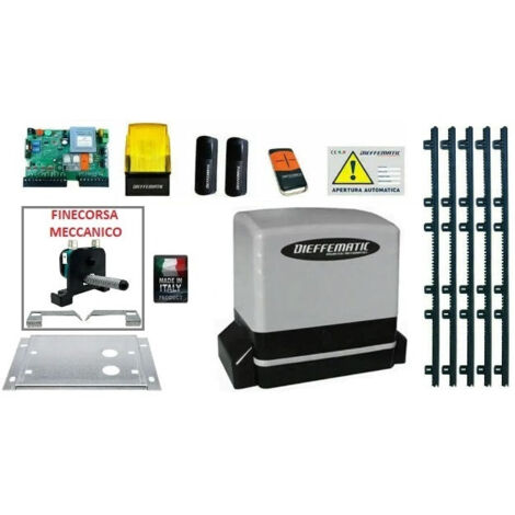Kit Motore Automazione Cancello Scorrevole Automatico Con 5 Mt Cremagliera 230v