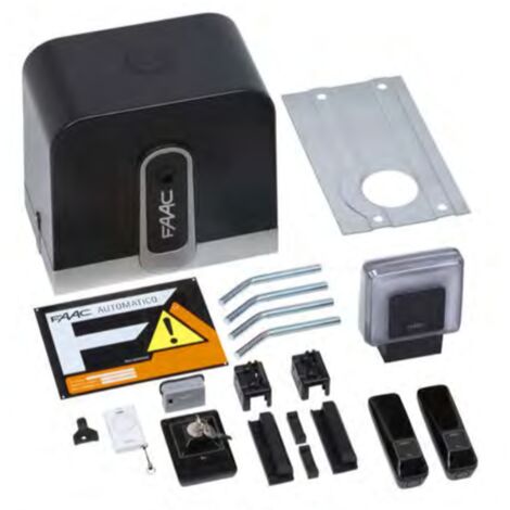 Kit motore elettromeccanico RAPID KIT 24V per cancelli scorrevoli, 230V, max 400Kg, con lampeggiante, coppia di fotocellule, pulsante a chiave, serratura con chiave personalizzata, trasmittente 2 cana