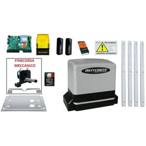 Kit Motore Kv6 230v Per Cancello Scorrevole Automatico 4 Mt Cremagliera Zincata