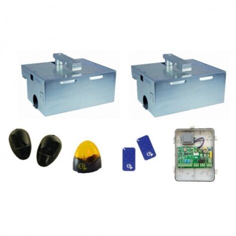 Kit Motorisation Portail Automatisme EA CONFORT E4000B Enterré - Ouverture 110°, 2m 300kg maxi par battant, 230V, 40 cycles par jour