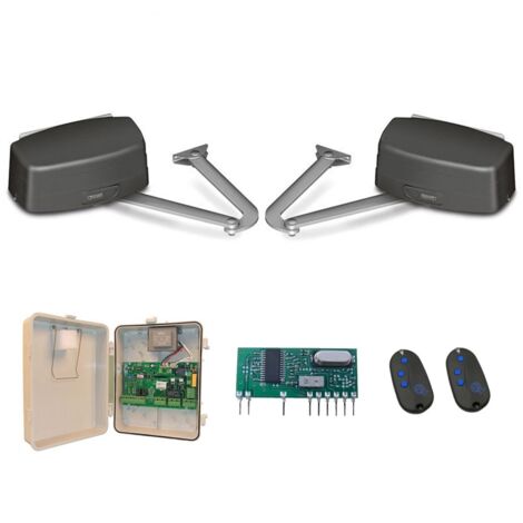 Kit Motorisation Portail Battant Automatisme Ouverture EA BR350 - Maxi 300 kg 3.5 m par battant, 230 V, 250 W, 80 cycles par jour