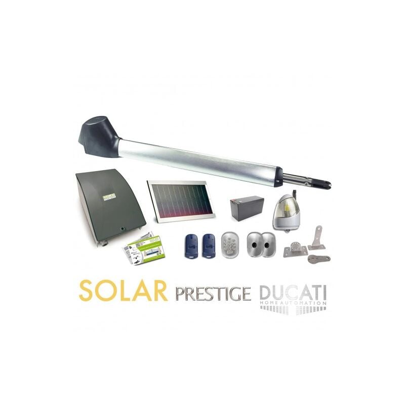 Kit Motorisation Portail Solaire Ducati Ho ME Automation evo 748 t solar mono - Pour portail à 1 vantail battant maxi 5 m 400 kg