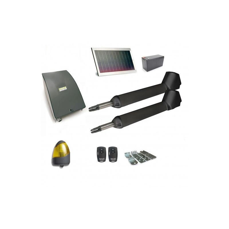 Kit Motorisation Portail Solaire Ducati Ho ME Automation SW3000 t solar - pour portail à 2 battants, 2.2m 200kg max chaque vantail