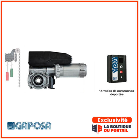 Kit Motorisation Porte Sectionnelle Industrielle 230 V Axe Ø25,4 15M² 70N Elec. Déportée QC101N GAPOSA