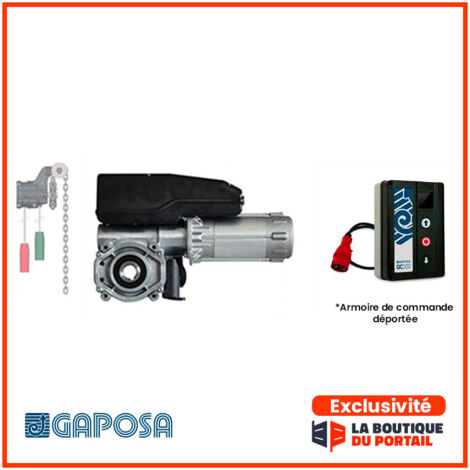 Kit Motorisation Porte Sectionnelle Industrielle 400 V Axe Ø25,4 30M² 100N Elec. Déportée QC300 GAPOSA