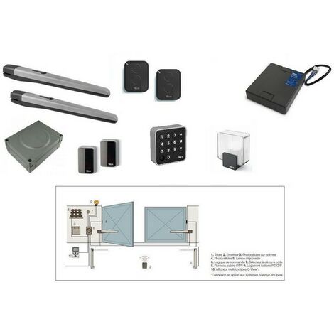Kit motorisation TOONAKIT avec digicodeur, batterie secours, 2 télécoVoir NITOONA4024DIGI