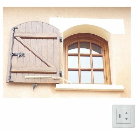 Kit motorisation volet battant 1 vantail – Moteur 230V 165W – Compatible RTS Somfy – Caisson aluminium laqué blanc 85x445mm – Jardin Pratic