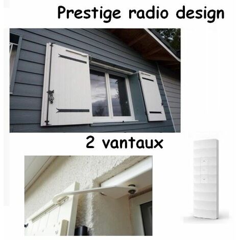 Kit motorisation volets battants 165W – Émetteur radio avec support mural – Compatible bois, PVC, aluminium – Installation sous linteau – Jardin Pratic