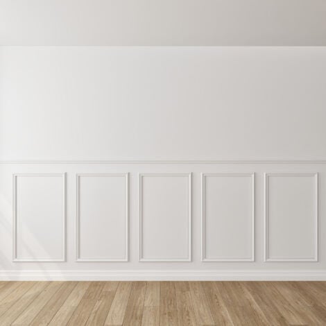 Kit moulure décor 1 - 330 à 400cm - Moulure murale bois 100%FSC pour soubassement