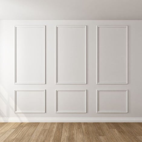 NORDLINGER Kit moulure décor 10 - 260 à 400cm - Moulure murale bois 100%FSC pour habillage mur complet