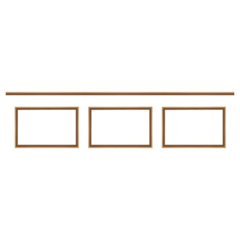 Kit moulure décor 3 - 265 à 300cm - Moulure murale bois 100%FSC pour soubassement