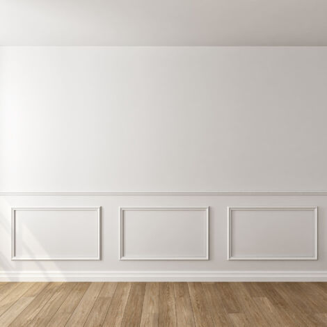 Kit moulure décor 4 - 320 à 400cm - Moulure murale bois 100%FSC pour soubassement
