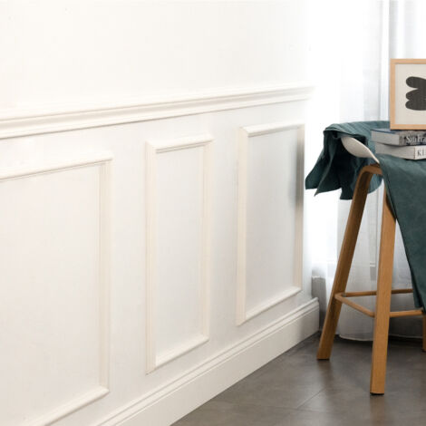 Kit Moulures Murales en Bois de Pin Merkusii - 600x600mm - Moulure de Soubassement