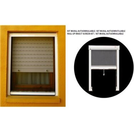Kit moustiquaire auto-enroulable blanche 100x150 cm