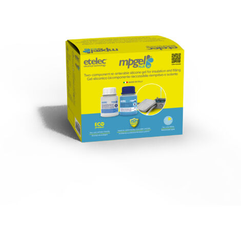 Kit MPgel 0,300 Litri, Gel Isolante Siliconico Bicomponente, Riempimenti Sigillature Scatole Cassette Derivazione Fino1 kV, Confezione 2 Flaconi 150 ml