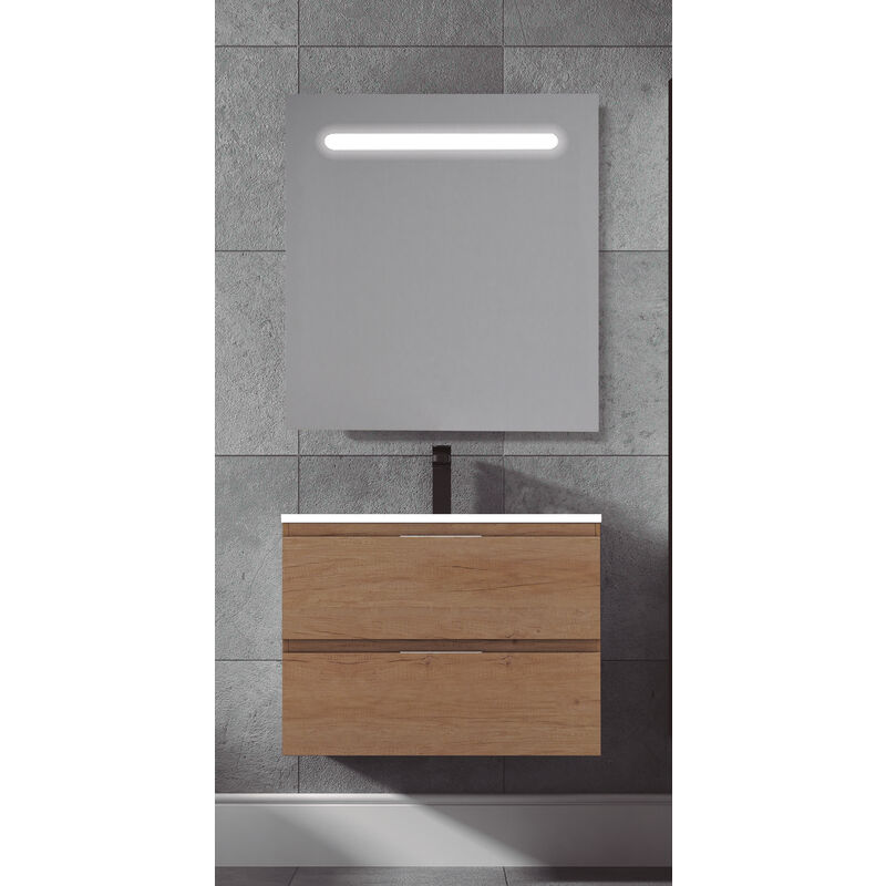 

Www.elbañomoderno.com - KIT Mueble de Baño TOSCANA PORCELANA, Formado por Mueble de Baño Color NEBRASKA 60cm, Lavabo de Porcelana y Espejo a Juego