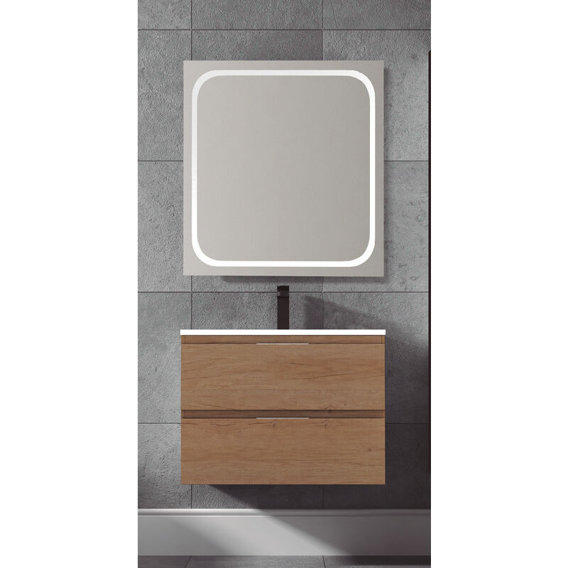 

KIT Mueble de Baño TOSCANA PORCELANA, Formado por Mueble de Baño Color NEBRASKA 60cm, Lavabo de Porcelana y Espejo a Juego