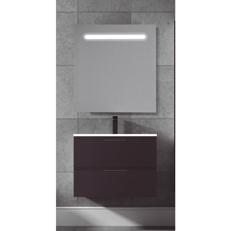 

Www.elbañomoderno.com - KIT Mueble de Baño TOSCANA PORCELANA, Formado por Mueble de Baño Color ANTRACITA 60cm, Lavabo de Porcelana y Espejo a Juego