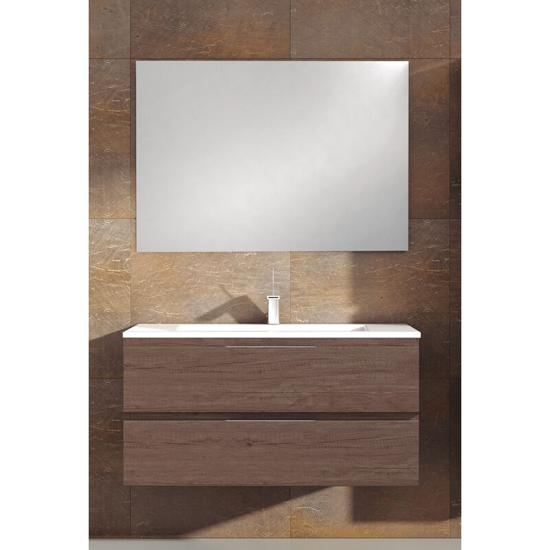 

Www.elbañomoderno.com - KIT Mueble de Baño TOSCANA PORCELANA, Formado por Mueble de Baño Color NEBRASKA GRIS 80cm, Lavabo de Porcelana y Espejo a