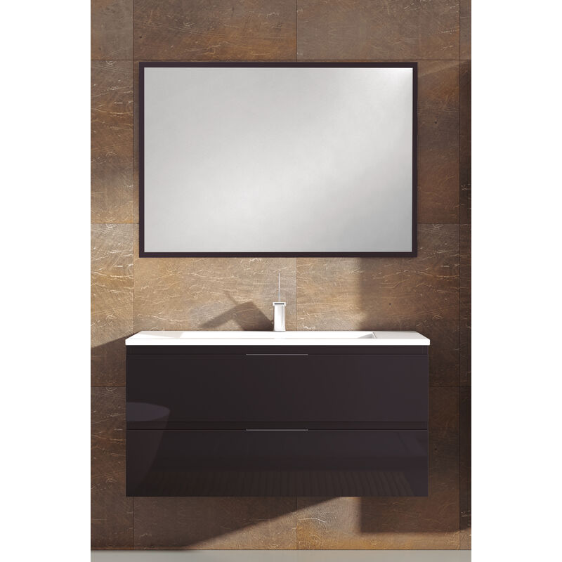 

Www.elbañomoderno.com - KIT Mueble de Baño TOSCANA PORCELANA, Formado por Mueble de Baño Color ANTRACITA 80cm, Lavabo de Porcelana y Espejo a Juego