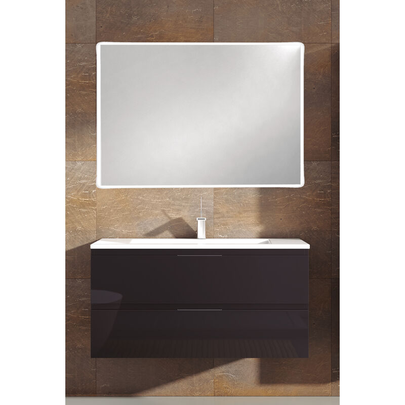 

KIT Mueble de Baño TOSCANA PORCELANA, Formado por Mueble de Baño Color ANTRACITA 80cm, Lavabo de Porcelana y Espejo a Juego