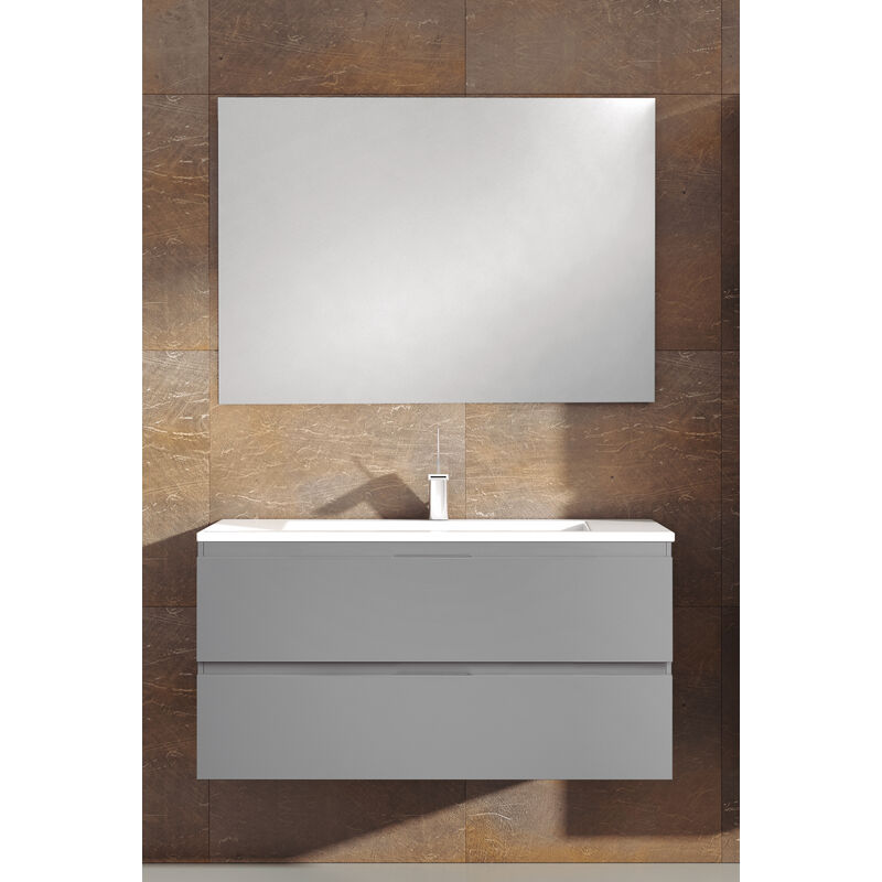 

Www.elbañomoderno.com - KIT Mueble de Baño TOSCANA PORCELANA, Formado por Mueble de Baño Color GRIS 80cm, Lavabo de Porcelana y Espejo a Juego