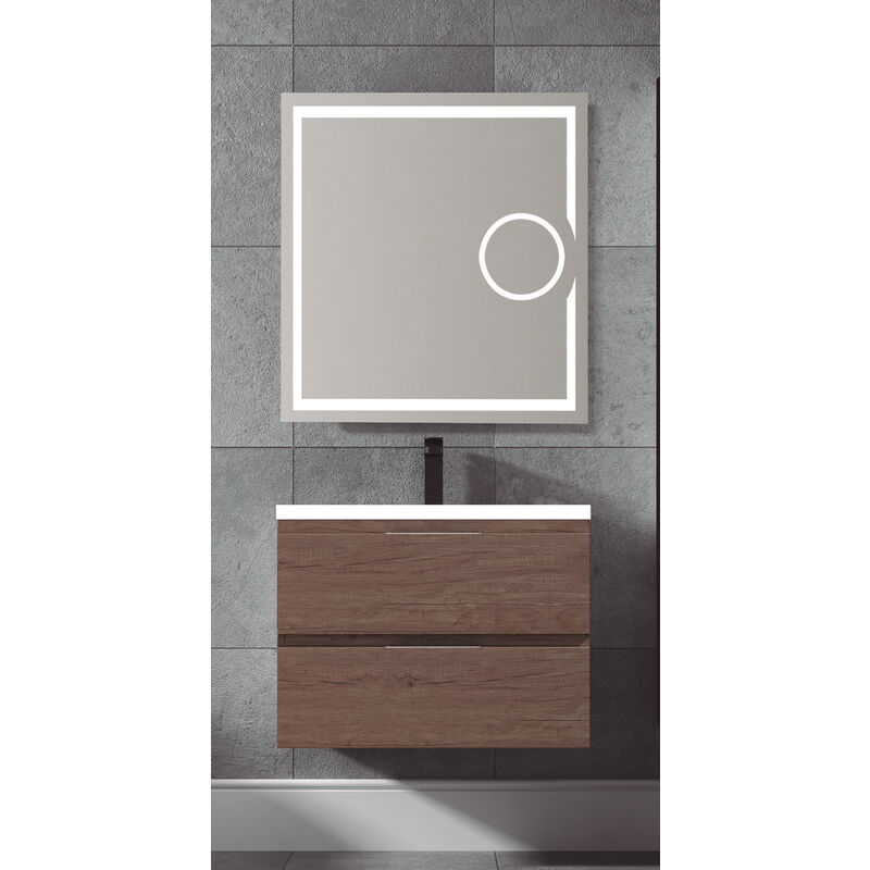 

KIT de Mueble de Baño TOSCANA RESINA, Formado por Mueble de Baño Color NEBRASKA GRIS 100cm, Lavabo de Resina y Espejo a Juego