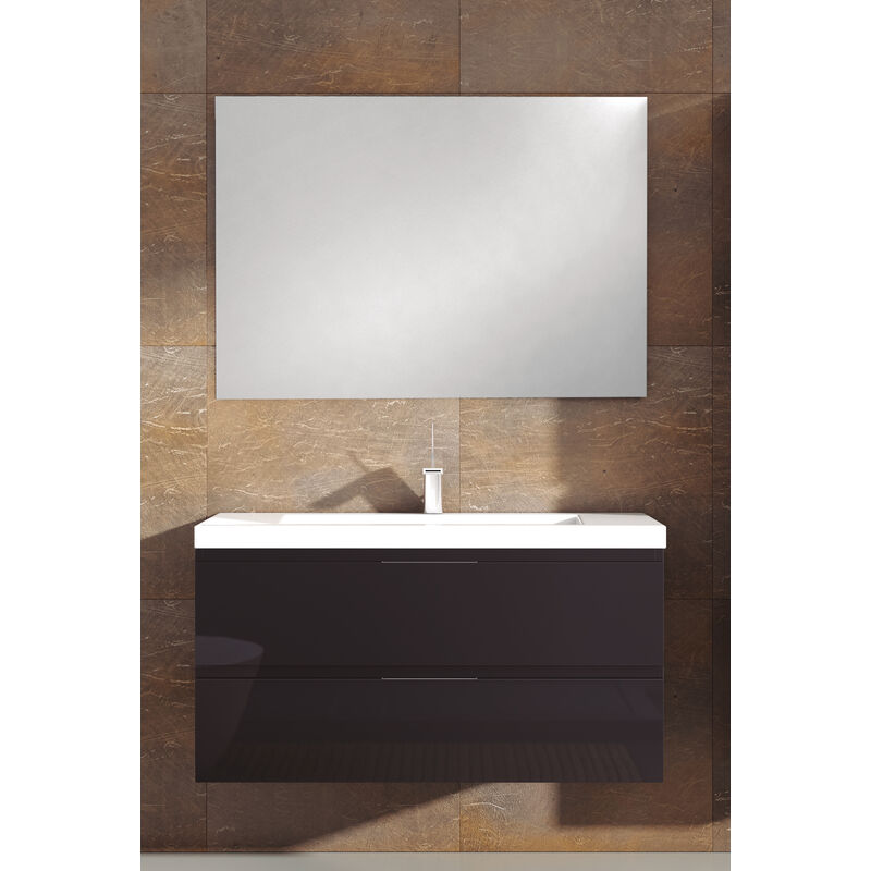 

KIT de Mueble de Baño TOSCANA RESINA, Formado por Mueble de Baño Color ANTRACITA 120cm, Lavabo de Resina y Espejo a Juego