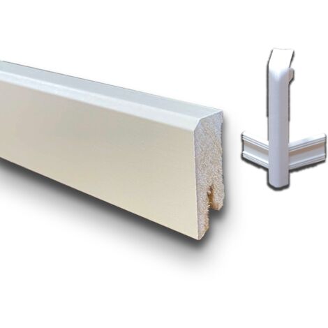 Kit N.5 Proteggiangoli esterni coordinati ai nostri Battiscopa in fibra di legno bianchi-Squadrato 40x15 fibra di legno SKU-6053 bianco