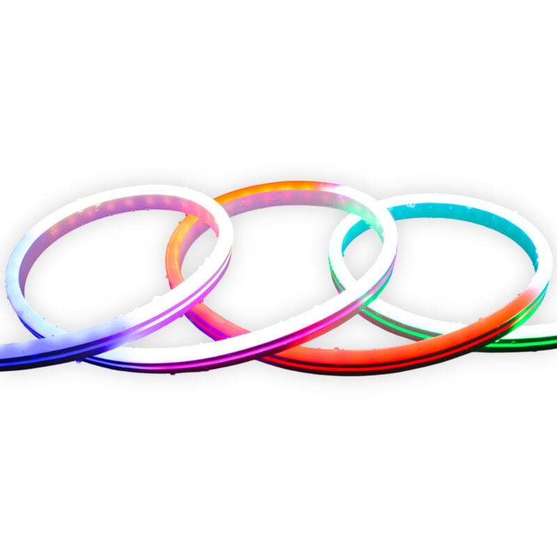 Kit Néon rgbic Digital spi 24V dc 60 LED/m 5m IP65 avec Alimentation et Contrôleur Inclus rgbic