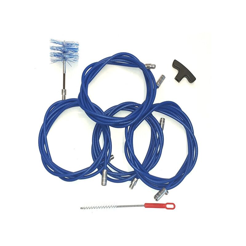MBM - Cheminee Kit de ramonage de cheminee a pellets 12 m dn 80 brosse articulee professionnelle