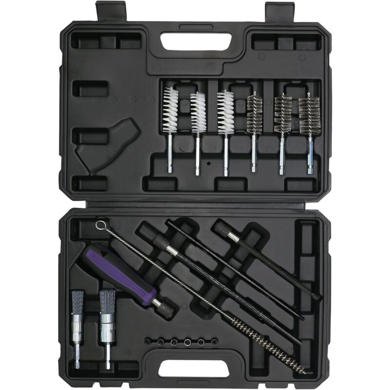 Kit Nettoyage Injecteur pour siège d'injecteur et Arbre d'injecteur 19 pièces, Buses d'injection avec brosses de Nettoyage en Fil d'acier et brosses