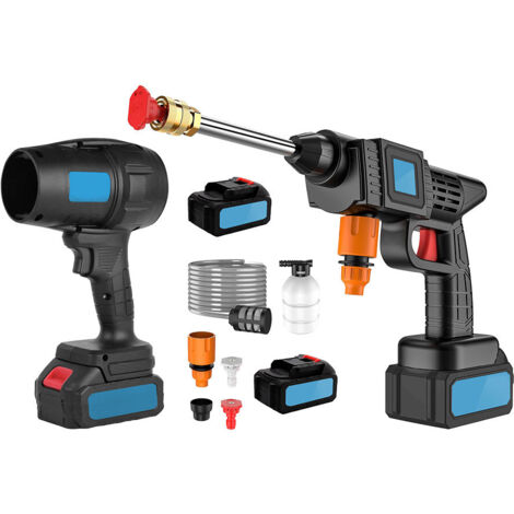 Kit nettoyeur haute pression/souffleur 48V, 1050W, sans fil, avec 2 batteries.
