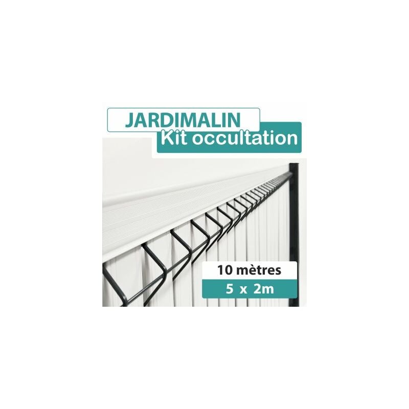 Kit Occultation Aluminium Gris Clair 10M - jardimalin - 1,73m - Gris Clair (ral 7035)