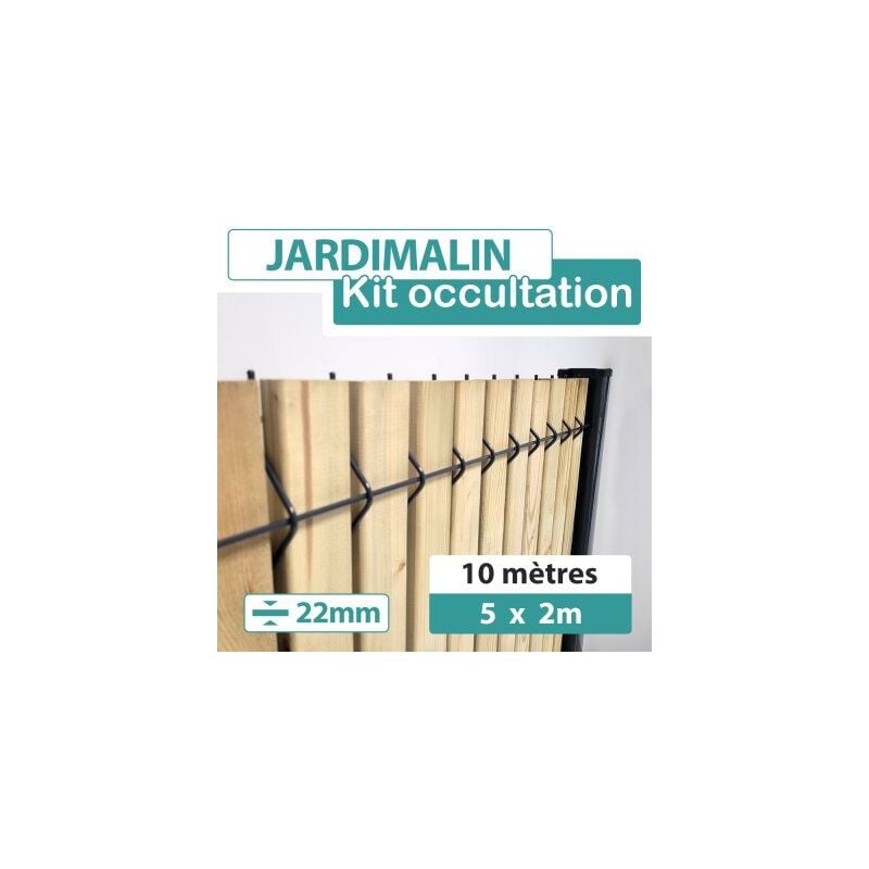 Cloture&jardin - Kit Occultation Bois Clair 10M - jardimalin - 1,73m