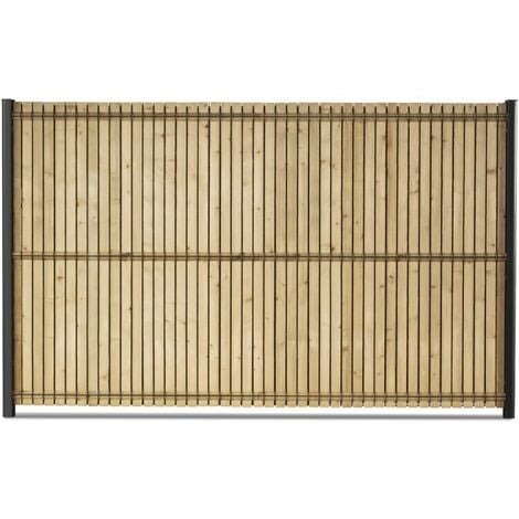 Kit occultation lattes bois sapin pour panneau rigide maille 55 H 1m53 L 2m50 ep 8mm